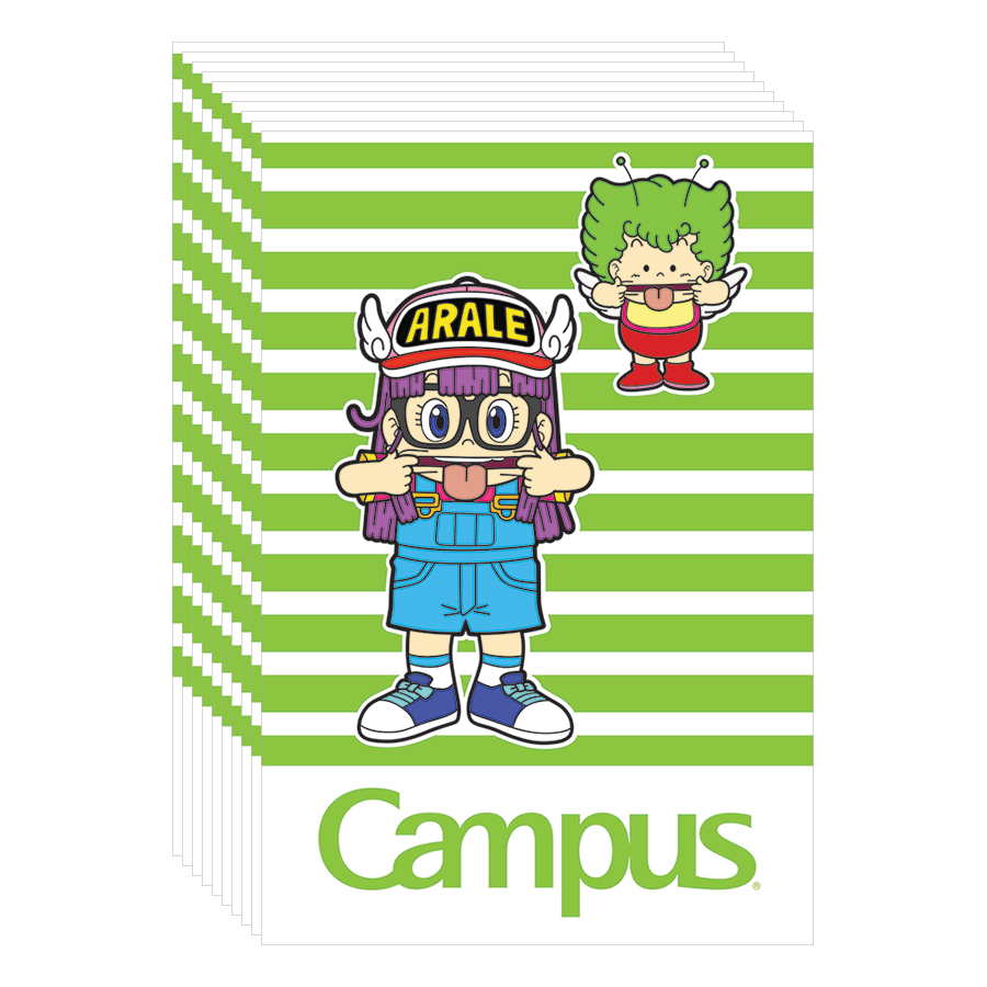 Lốc 10 Cuốn Vở Kẻ Ngang B5 Có Chấm Campus Arale Gacchan-Repete NB-BARR80 - ĐL 70 (80 Trang) - Mẫu Ngẫu Nhiên