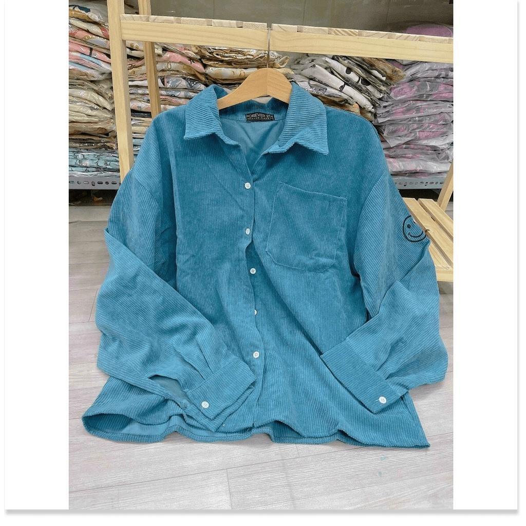 Áo khoác nhung kiểu sơ mi NỮ SIÊU XINH CHO CÁC CHỊ EM KHANH AN