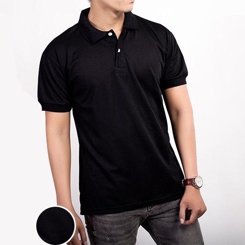 Áo Thun Có Cổ Nam Nữ Vải Cá Sấu Poli Thái Co Giãn 4 Chiều Mặc Cực Mát - Màu Đen