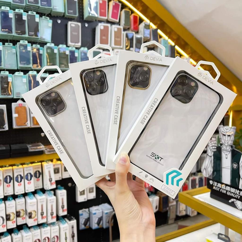 Ốp cao cấp Devia Cực Đẹp lưng trong viền màu dành cho Iphone 12/ 12 pro/ 12 max/ 12 pro max/ 13/ 13 promax - Hàng chính hãng