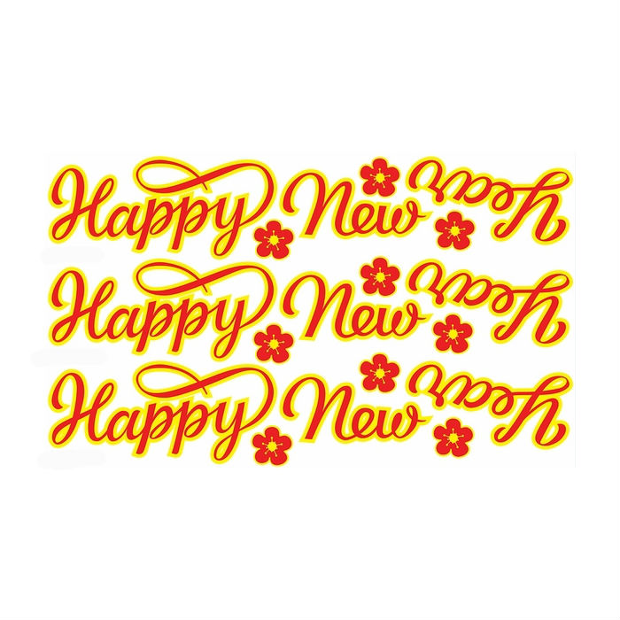 Decal Dán Tường Trang Trí Têt Chữ Happy New Year
