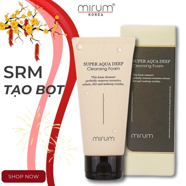 SỬA RỬA MẶT MIRUM HÀN QUỐC GIÚP TẠO BỌT LÀM SẠCH VÀ GIỮ ẨM - TUÝP 120ml