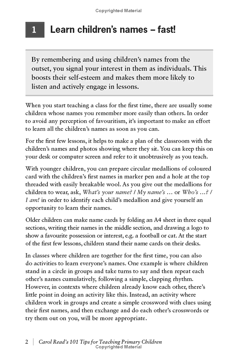 Carol Read’s 101 Tips For Teaching Primary Children - Pocket Editions