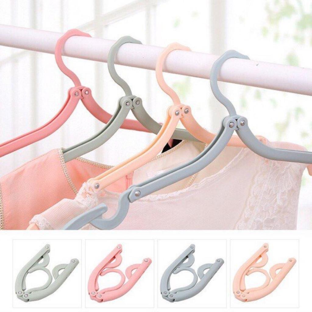 Móc treo phơi quần áo tất vớ du lịch gấp gọn đa năng tiện lợI mini có rãnh chống trượt