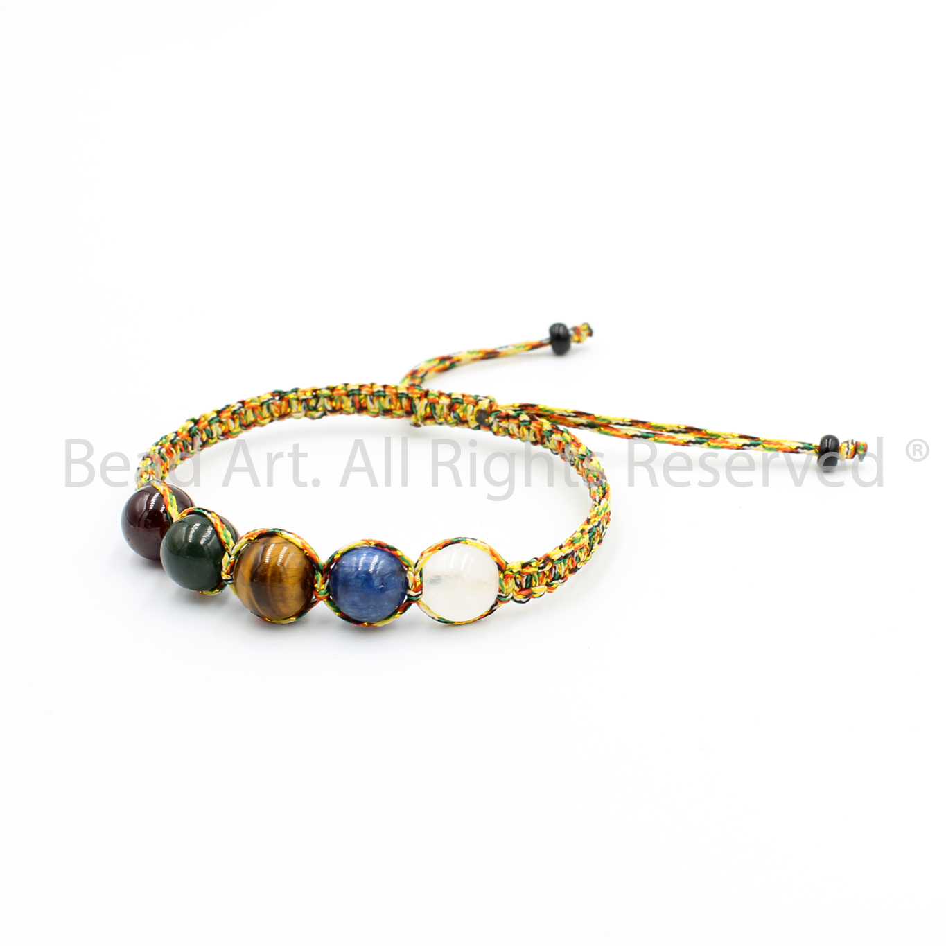 Vòng Tay Thắt Dây Ngũ Sắc Ngũ Hành, 5 Loại Đá Thiên Nhiên, Vòng Tay Phong Thuỷ, Mọi Cung Mệnh - Bead Art