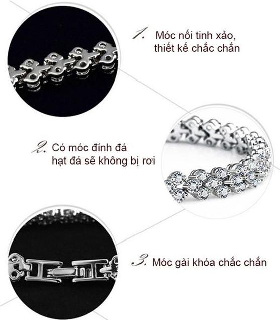 Lắc tay nạm đá Thạch Anh cao cấp