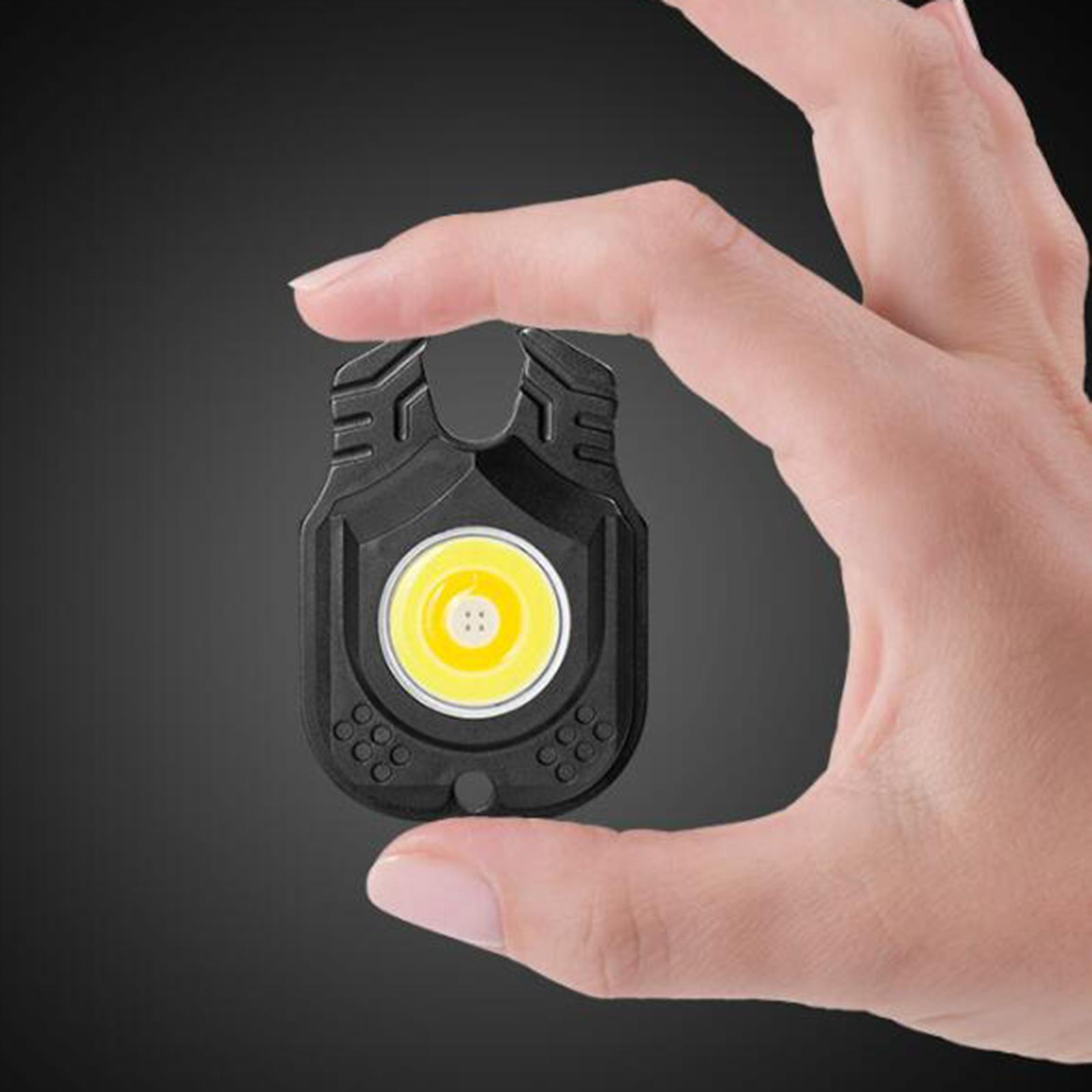 Portable LED Flashlight Keychain Rechargeable COB Bottle Opener Folded for Kids Hiking