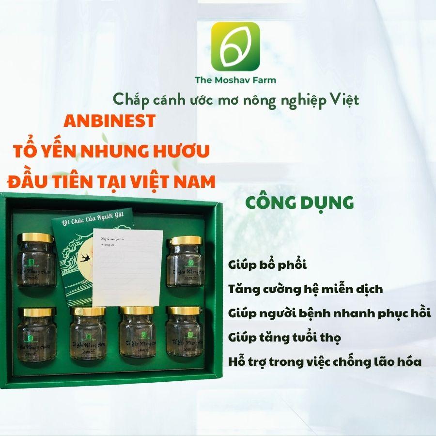 Tổ Yến Nhung Hươu Chưng Sẵn Anbinest Dành Cho Người Già, Người Ốm, Người Dùng Máy Tính Điện Thoại 1 Khay Quà 6 Hũ