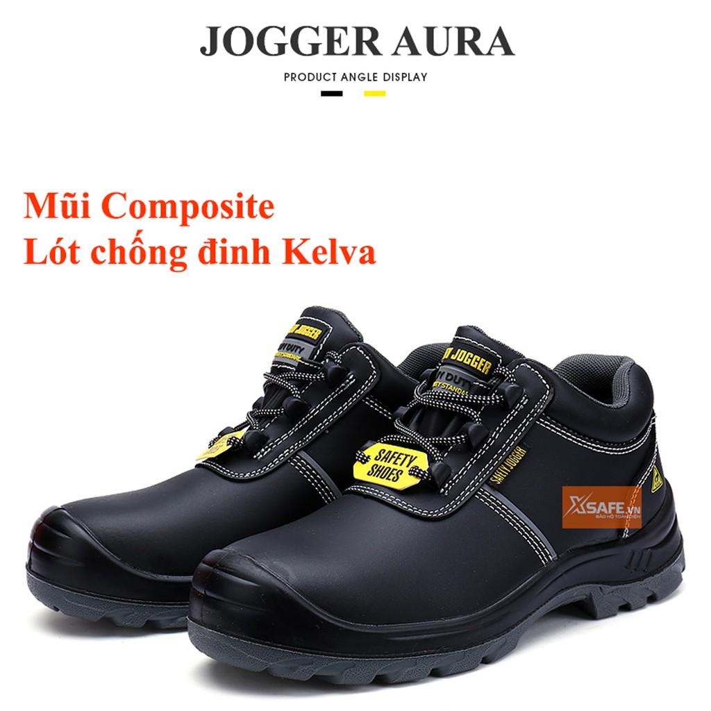 Giày bảo hộ lao động nam Jogger Aura S3 ESD SRC da bò cao cấp, cấu tạo phi kim, chống trượt, chống tính điện ESD