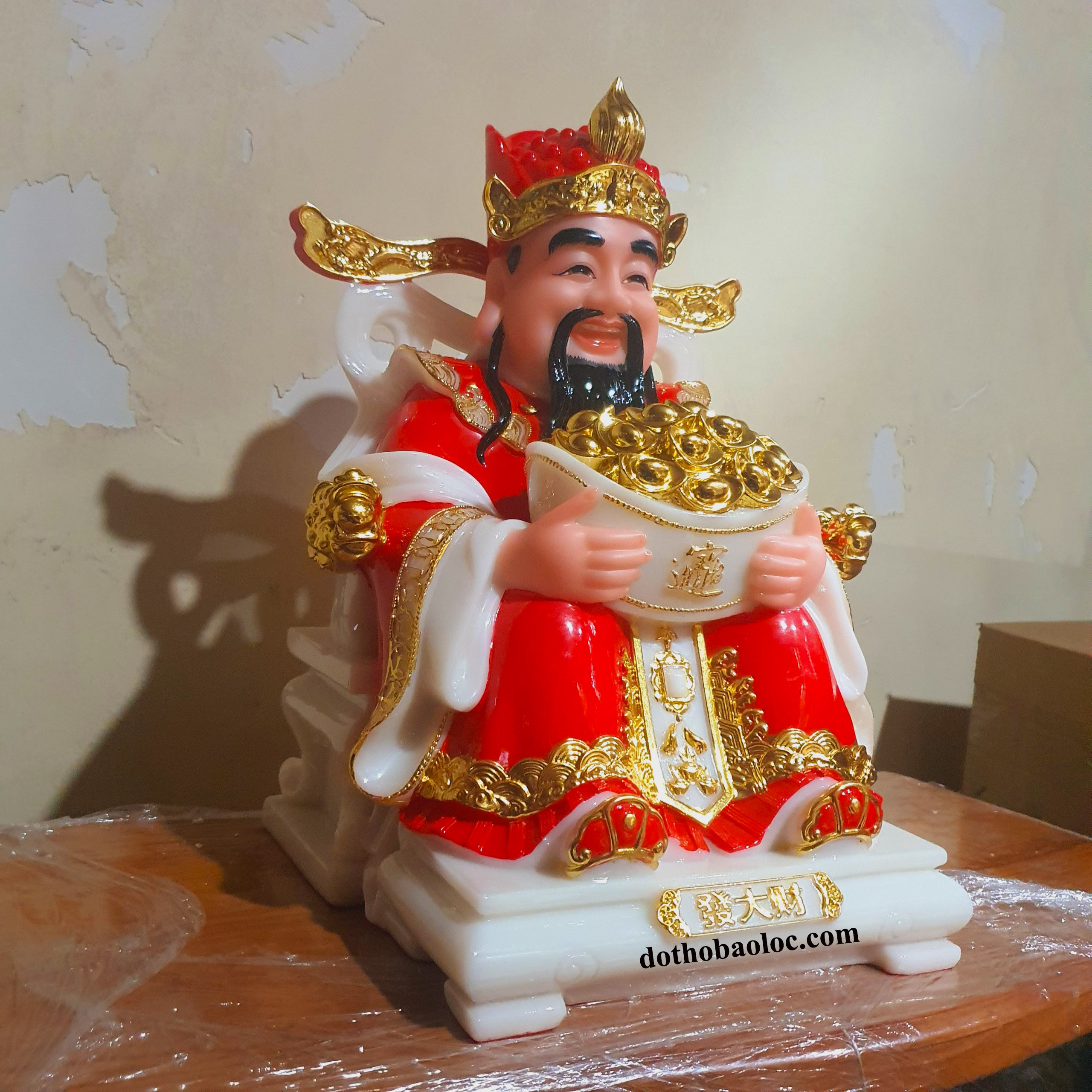 Tượng Thần Kim T.iền Chiêu Tài Lộc bằng đá cao cấp cao 36cm