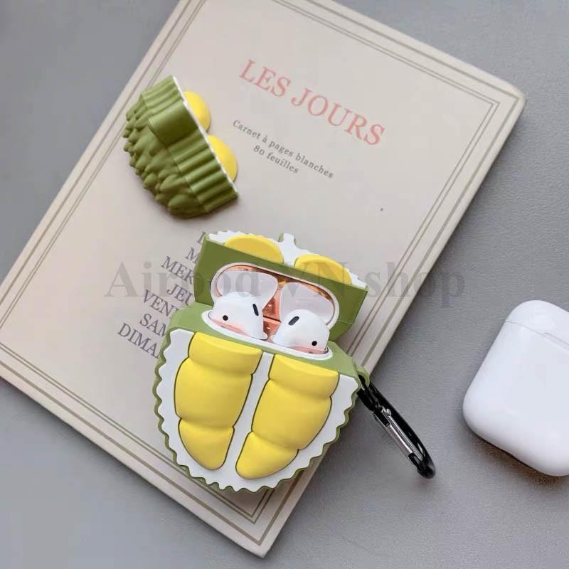 Hình ảnh Bao Case Ốp dành cho airpod 1 và 2, tai nghe bluetooth i11,i12, i100, i200, i9s... Sầu riêng silicon 3d cao cấp