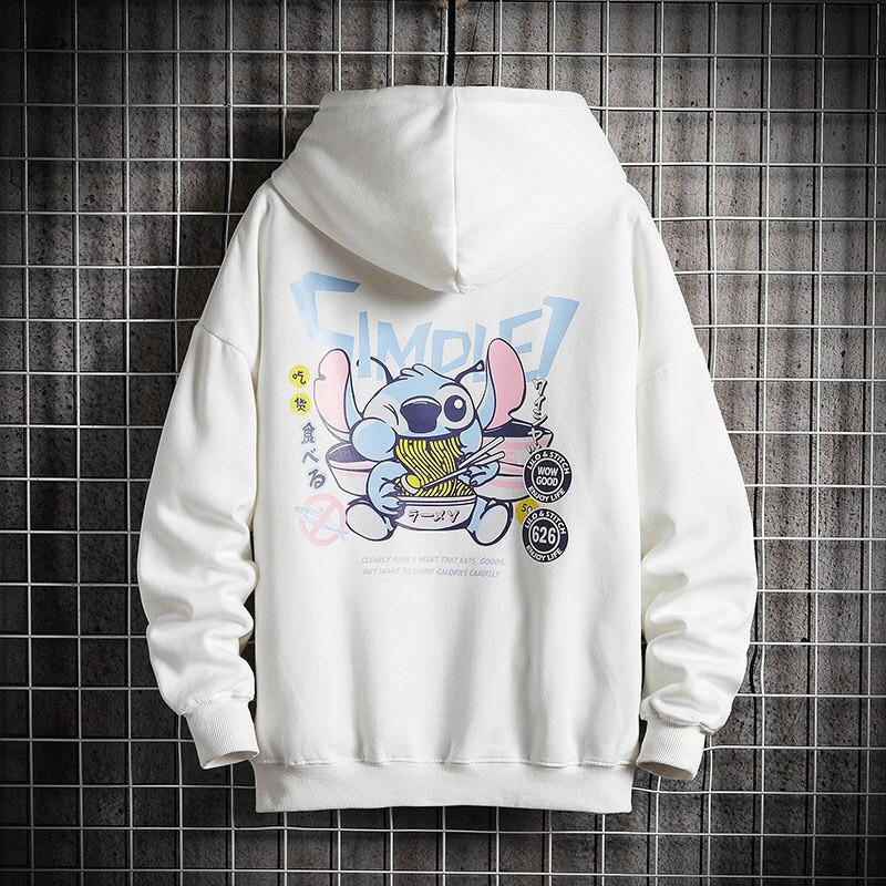 Áo Hoodie Nỉ Ngoại Unisex in Hình Thỏ Ăn Mỳ Tôm Siêu CUTE