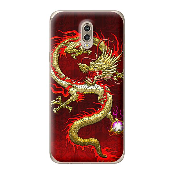 Ốp lưng cho Samsung Galaxy J7 Plus nền rồng 1 - Hàng chính hãng