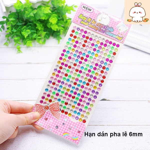 Set 260 hạt pha lê dán 6mm nhiều màu