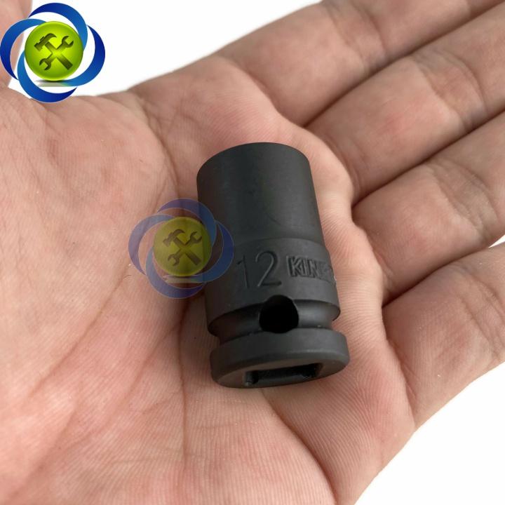 Tuýp 12mm 3/8 Kingtony 353512M loại ngắn 6 cạnh màu đen