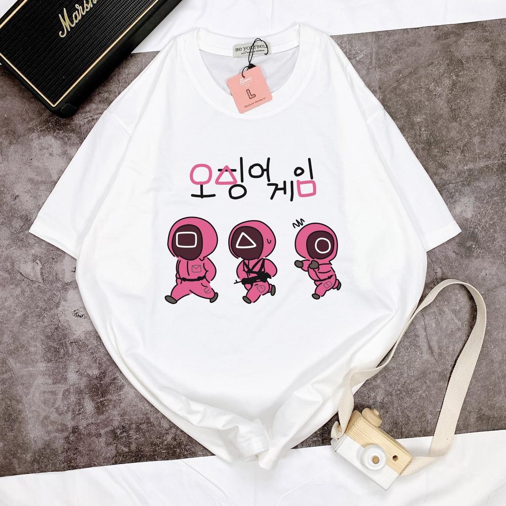 Áo thun SQUID GAME tay ngắn Be Yourself unisex size M L XL - CHIBI CHỮ HÀN TRÒ CHƠI CON MỰC