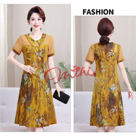 Váy - Đầm Trung Niên - V16 Đầm hè cho mẹ dáng dài U40 U50 U60 - Váy trung niên bigsize 50kg 60kg 70kg 80kg - Váy hè nữ