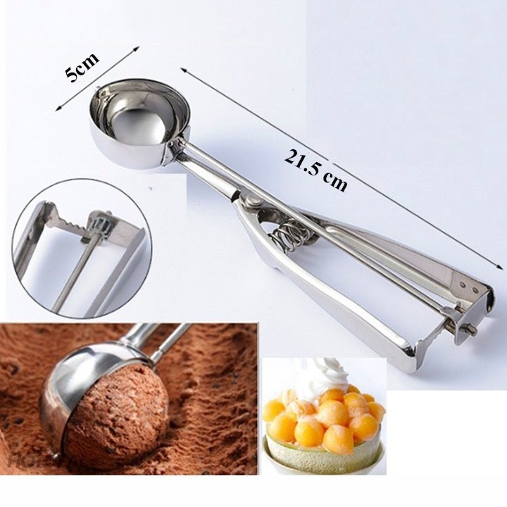 Muỗng Múc Kem - Múc Hoa Qủa Inox Đa Năng - Tiện Lợi An Toàn