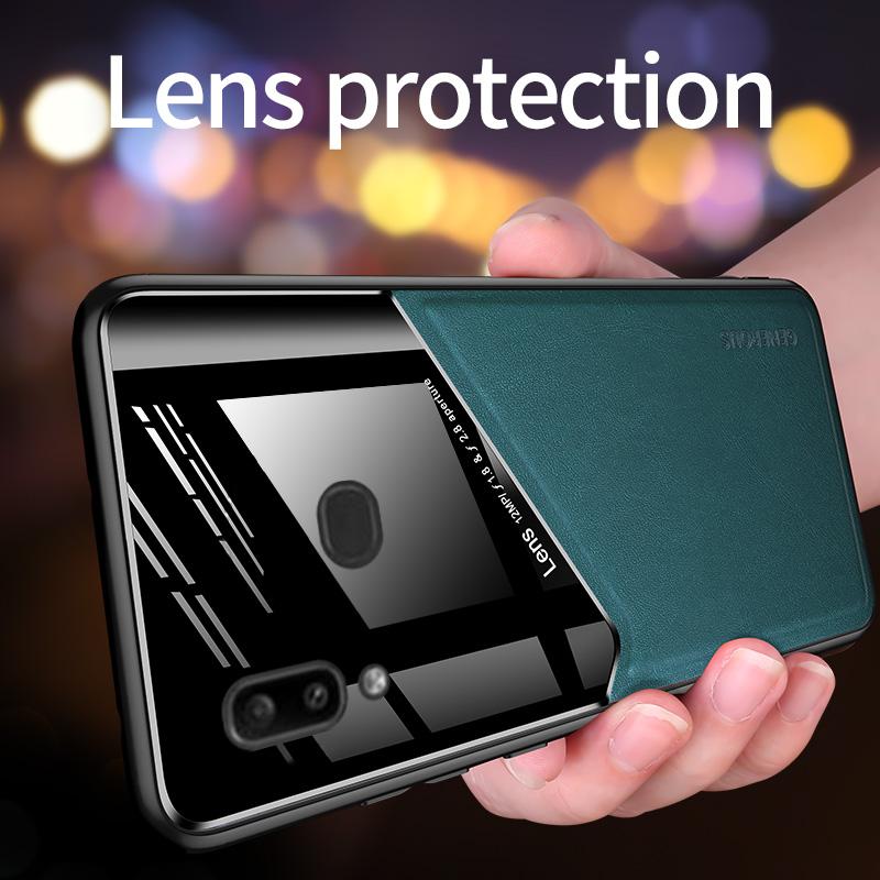 Ốp Lưng Da Pu + Kính Cường Lực Cho Xiaomi Redmi 8 8a 9 9a 9c K30 Pro 10x Pro