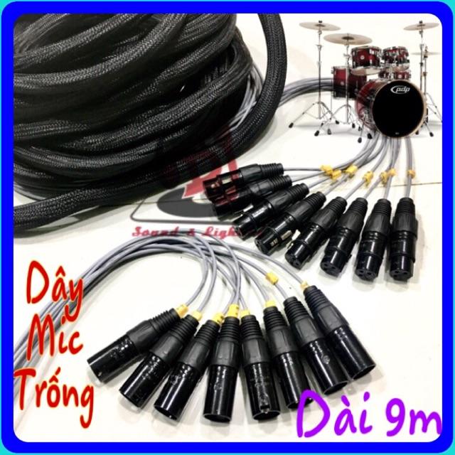 Dây micro trống jazz 8 đầu Jack canon dài 9m dây micro drum jazz 8 Mic