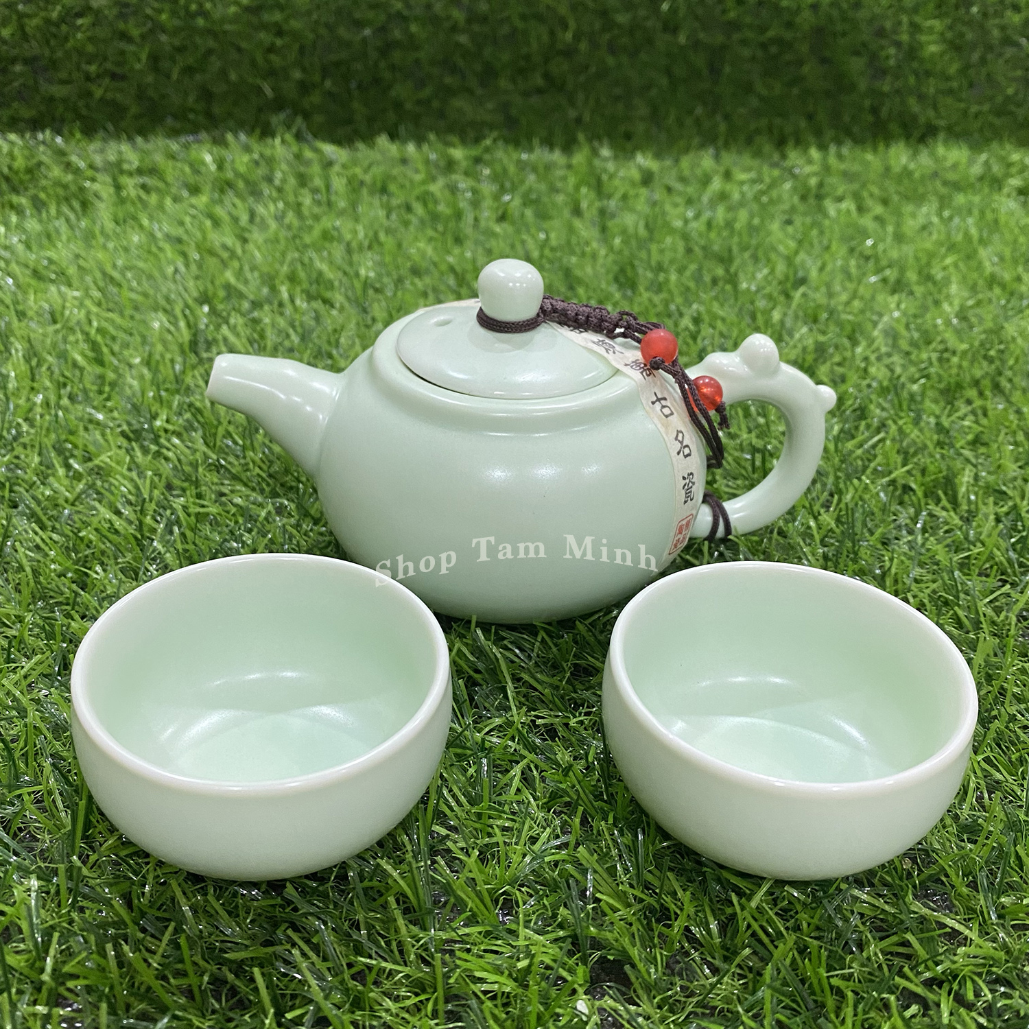 Bộ Ấm chén du lịch bằng Gốm sứ cao cấp, có hộp xách tiện lợi, Dung tích ấm 160ml; Thích hợp đi du lịch, dã ngoại - Bộ ấm chén pha trà du lịch
