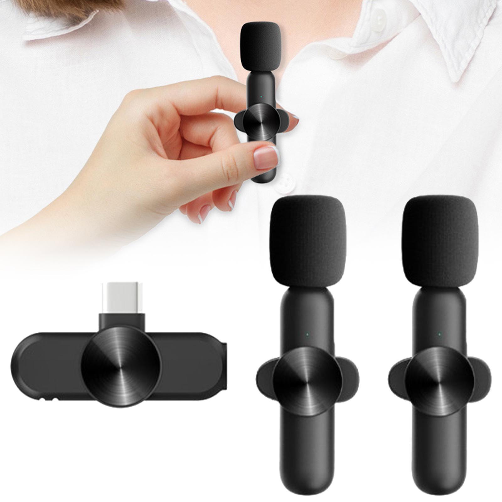 Wireless Lapel Mic Type-C Auto Connect for Live Stream Audio Video Recording