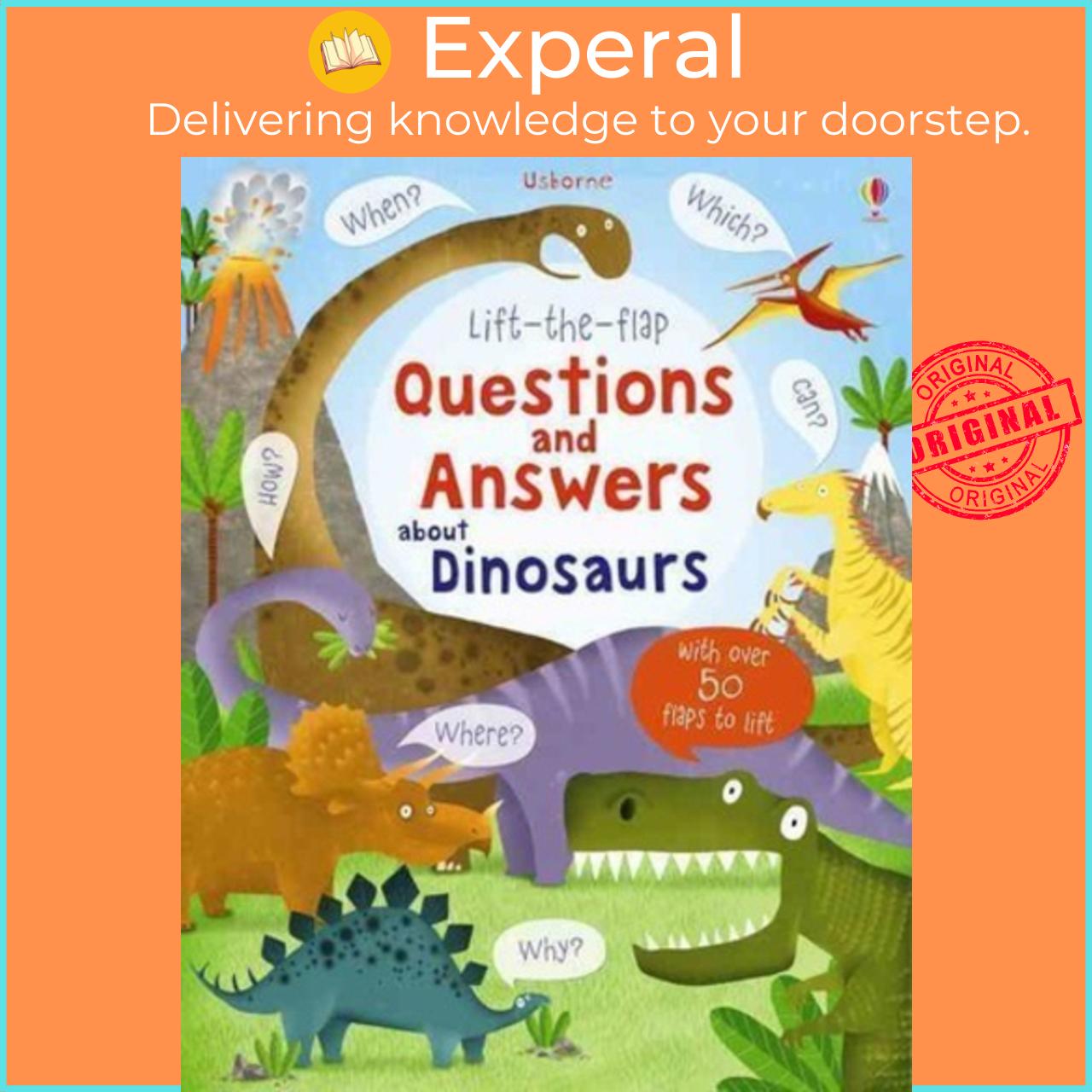 Hình ảnh Sách - Lift-the-Flap Questions and Answers About Dinosaurs by Katie Daynes Marie-Eve Tremblay (UK edition, paperback)