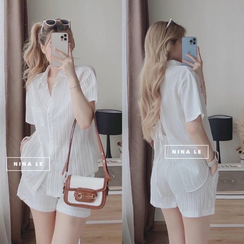 BIGSIZE sét sơ mi tay ngắn + quần short 50-90kg
