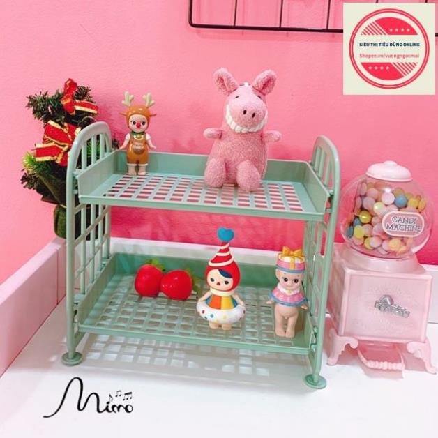 Kệ Nhựa Mini 2 Tầng Mini Đựng Đồ Đa Năng Đựng Đồ Trang Điểm Góc Học Tập