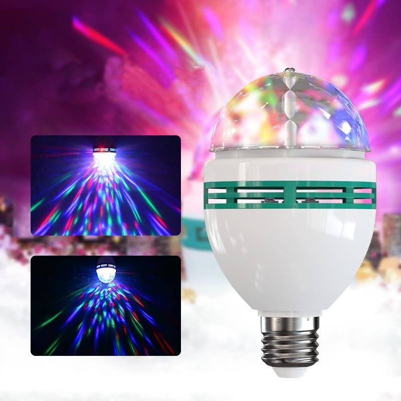 Bóng đèn LED Bóng đèn Disco di động E27 Đèn xoay 3W 360 Bóng LED Bóng đèn LED Magic Ball USB Đèn disco