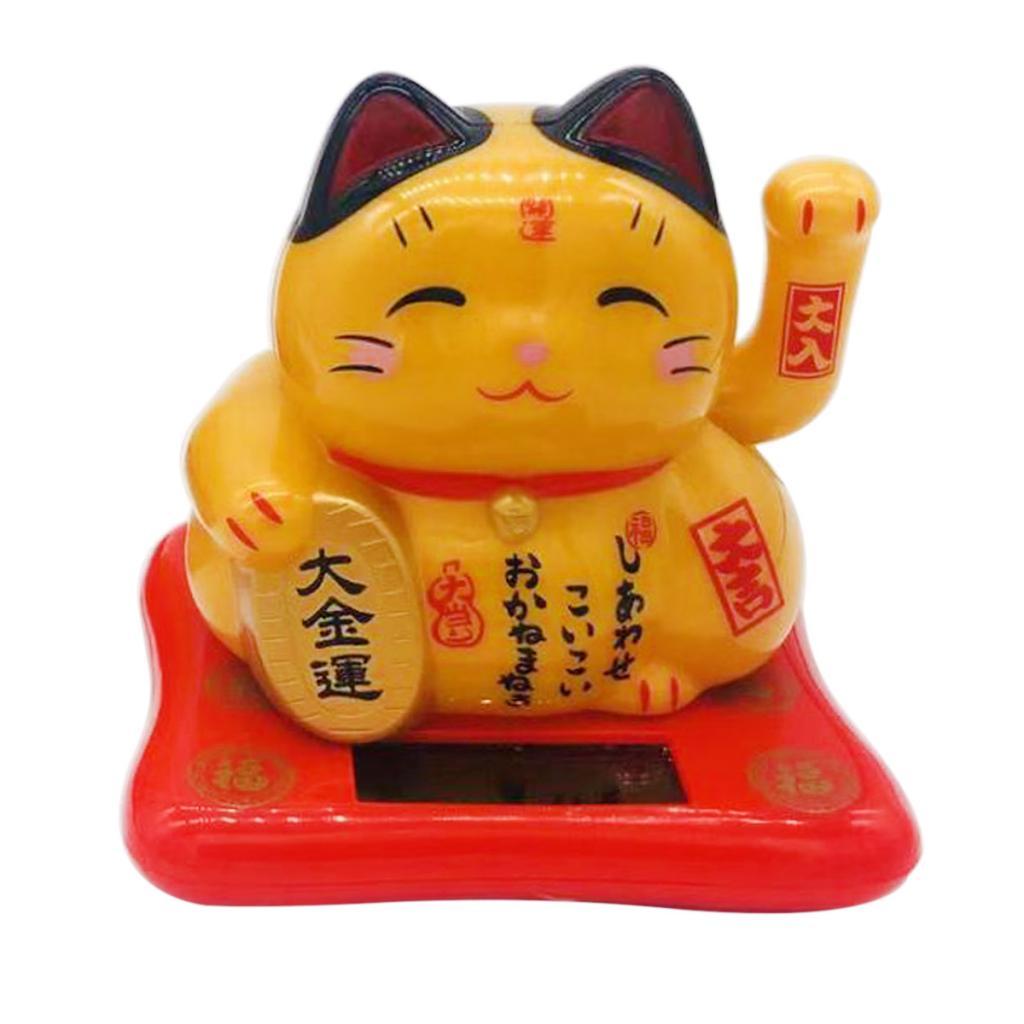 Fortune Welcoming Luck Wealth Cat Solar Powered Dancing Figurine