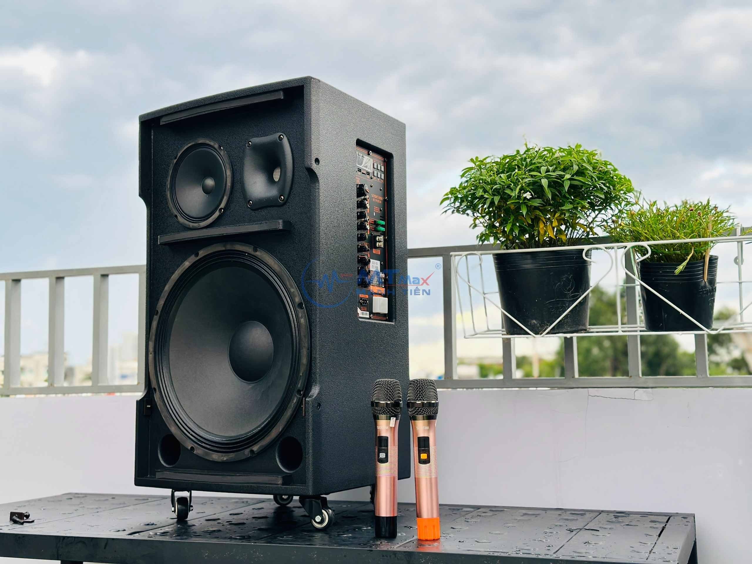 Loa Kéo Có Micro Hay Bậc Nhất Soontran SG315 Bass 35cm Công Suất 600W Tùy Chỉnh Bass, Treble, Echo, Delay Hàng chính hãng