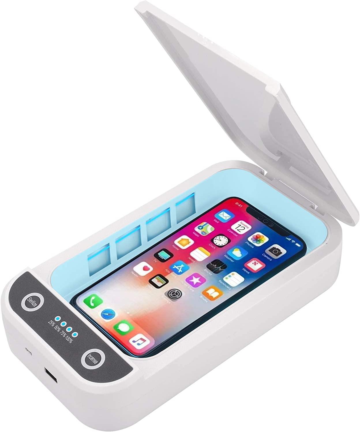 Máy khử trùng UV cho điện thoại di động, Máy khử trùng UV chuyên nghiệp có chức năng Aroomatheracco, UV Portable cho điện thoại thông minh 99,9% Hộp khử trùng cho chìa khóa, trang sức