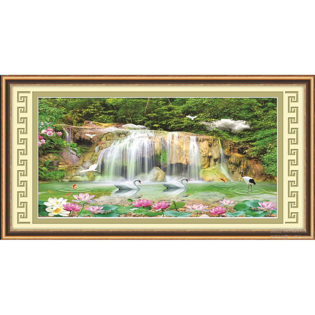 Tranh đính đá Lưu thủy sinh tài - 88687