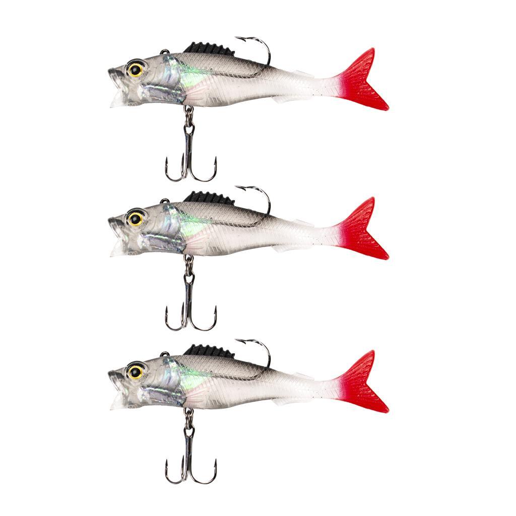 3Pcs Lifelike 3D Eyes Simulation Soft Fishing Lure 12cm Artificial Bait Swimbaits