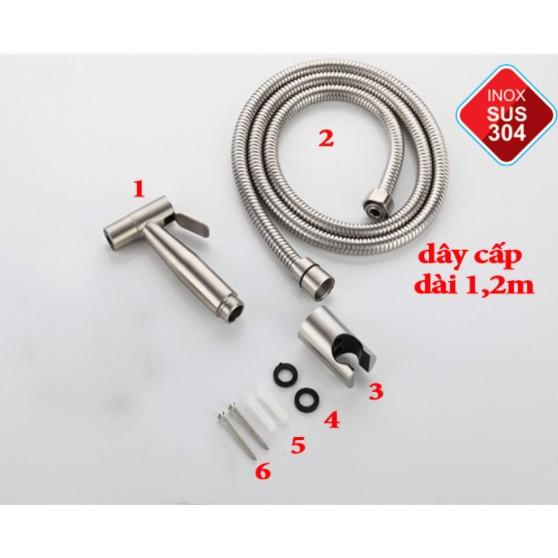 Bộ vòi xịt vệ sinh INOX SUS 304 (DÂY RUỘT BỐ INOX)Siêu mạnh,Siêu bền với mọi môi trường nước XVS01