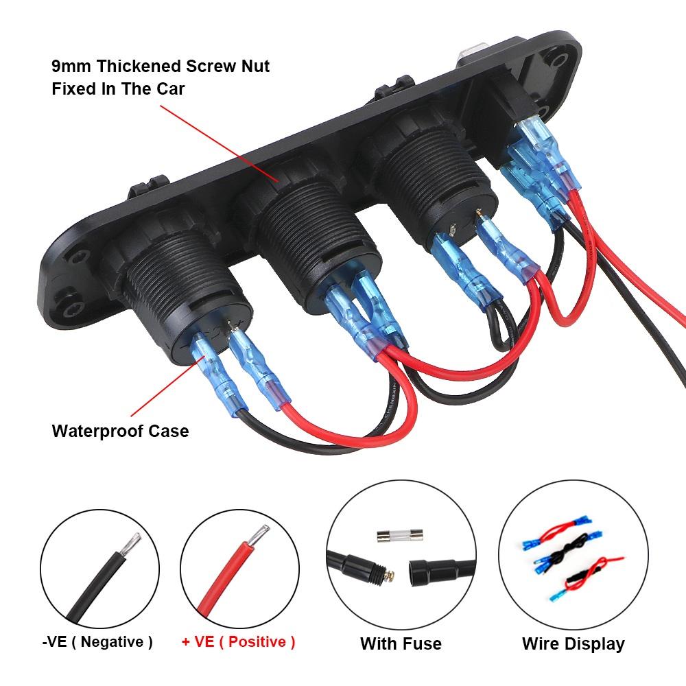 Củ sạc hai cổng USB 12-24V 5V 2.1A +2.1A màn hình LED kỹ thuật số cho xe hơi