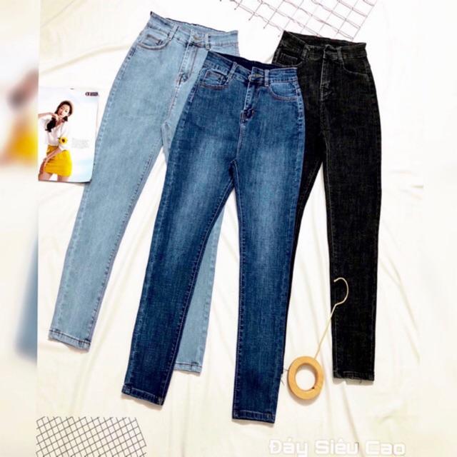 QUẦN JEANS ÔM basic LƯNG SIÊU CAO - hình thật trải sàn chính chủ
