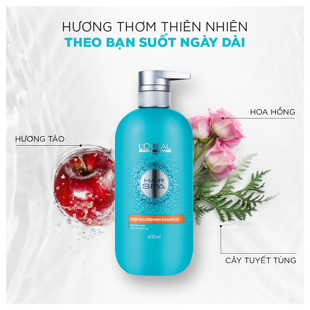 Dầu Gội Suôn Mượt Cho Tóc Khô Loreal Hair Spa Deep Nourishing Shampoo 600Ml