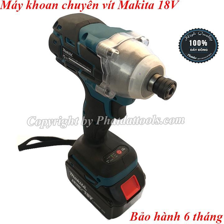 Máy khoan chuyên vít dùng pin MKT 18V - Động cơ không chổi than-2 pin sạc-Bảo hành 6 tháng