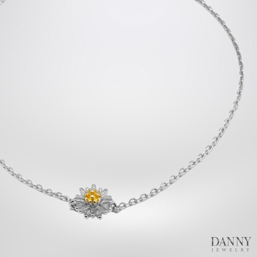 Lắc Tay Danny Jewelry Bạc 925 Xi Rhodium Hoạ Tiết Hoa Cúc Hoạ Mi LACY429