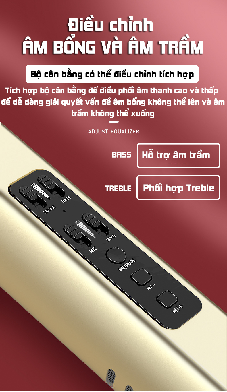 Micro bluetooth hát karaoke không dây nghe nhạc cực hay, âm bass đỉnh, mic bắt giọng cực tốt, có hỗ trợ thẻ TF, Jack 3.5 PKCB PF14 - Hàng chính hãng