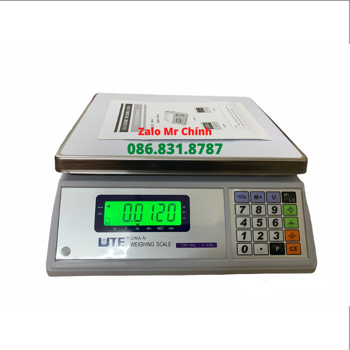 Cân Điện Tử Cân Hàng 3kg/0.1g - 6kg/0.2g - 15kg/0.5g UTE UWA-N, Chính Xác Cao, Ổn Định