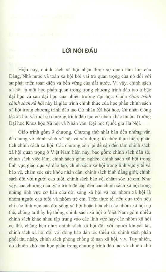 Giáo Trình Chính Sách Xã Hội