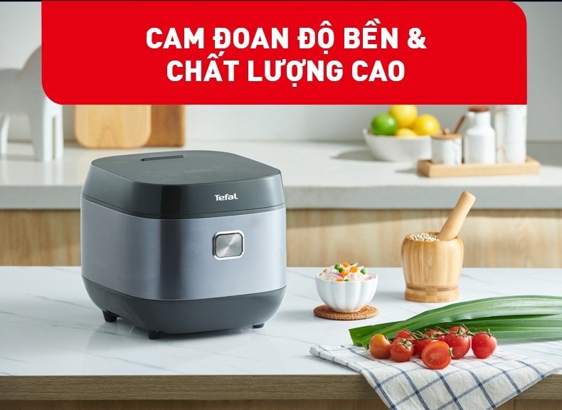 Nồi cơm điện tử Tefal 1.8L - Lòng nồi siêu dày 4mm RK776B68 - Xám - Hàng chính hãng