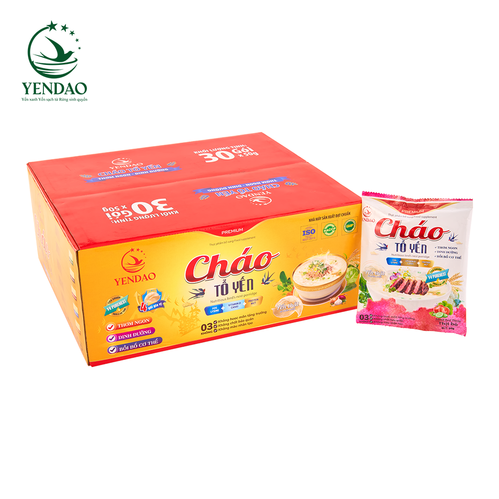 Cháo Tổ Yến Thịt Bò Yến Đảo Thơm Ngon Dinh Dưỡng Thúc Đẩy Phát Triển Trí Tuệ 50g/gói