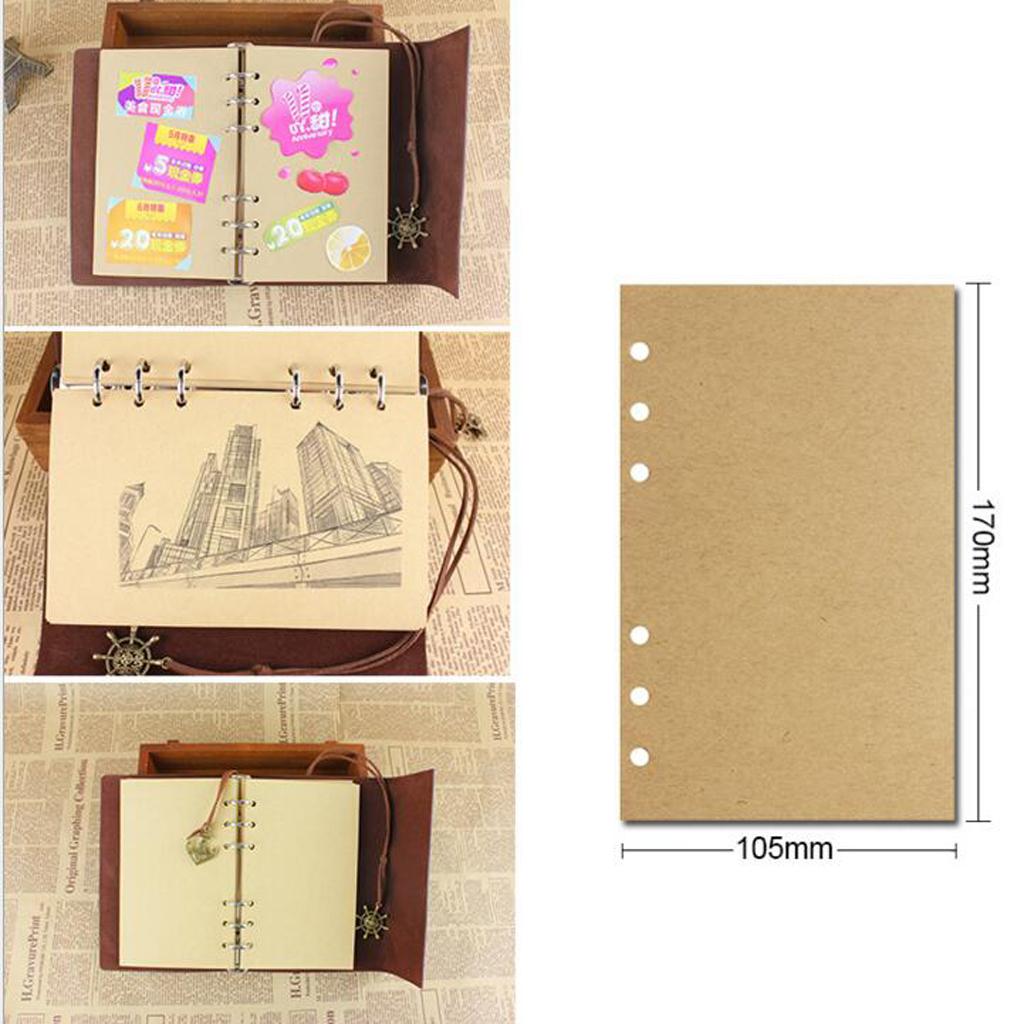 Set of 3 Leather Notebook Portable Loose Leaf Blank Notebook for Travel