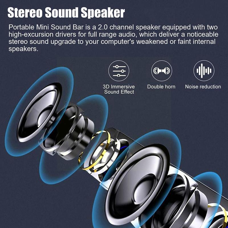 USB đa phương tiện loa mini âm thanh di động cho máy tính xách tay máy tính xách tay máy tính xách tay máy tính xách tay với cáp USB J1I4 Màu