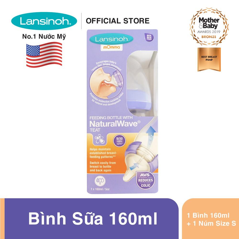 Bình sữa cổ rộng Lansinoh 160ml