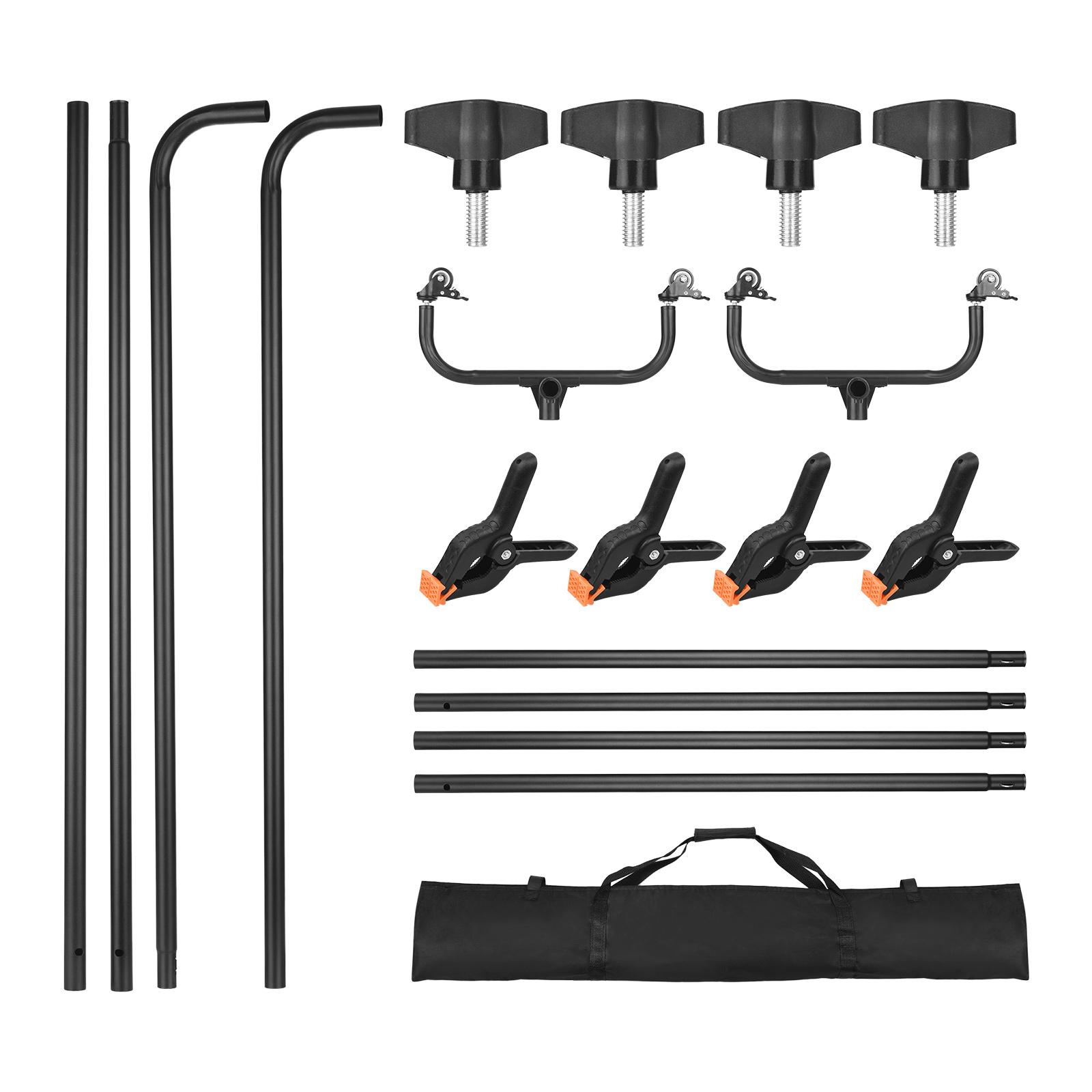 Studio Backdrop Stand Bracket Aluminum Alloy Photography Background Support System with Pulleys Carrying Bag